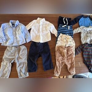 Janie and Jack Blue and Cream Baby Pants 6-12month baby boy clothing bundle